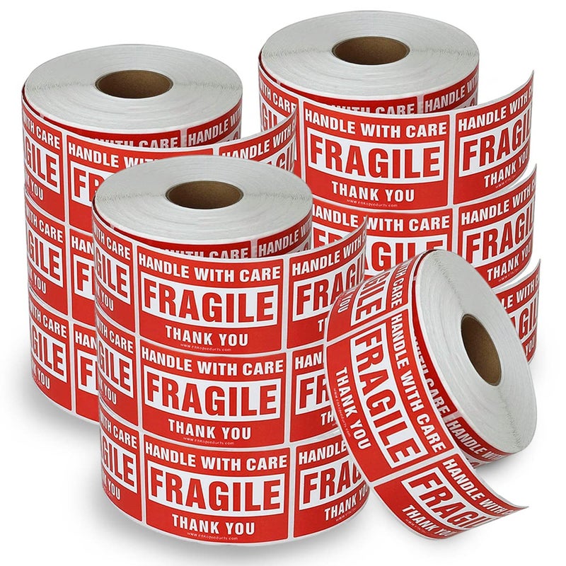 enKo Products enKo - 2 x 3 Inch Fragile Stickers Handle with Care Warning Packing Shipping Label - Permanent Adhesive (10 Roll, 5000 Labels) - Image 1